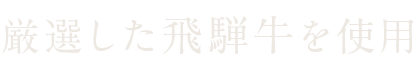 厳選した飛騨牛を使用